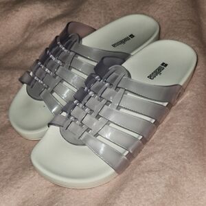 Melissa Gray and White Sandals